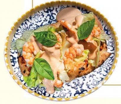 Фокаччина с креветками